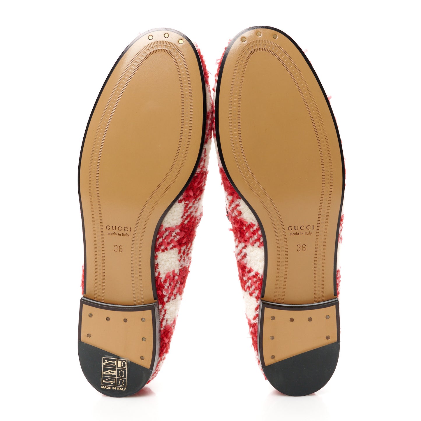 Vintage Tweed Check Horsebit Womens Jordaan Loafers 36 White Red