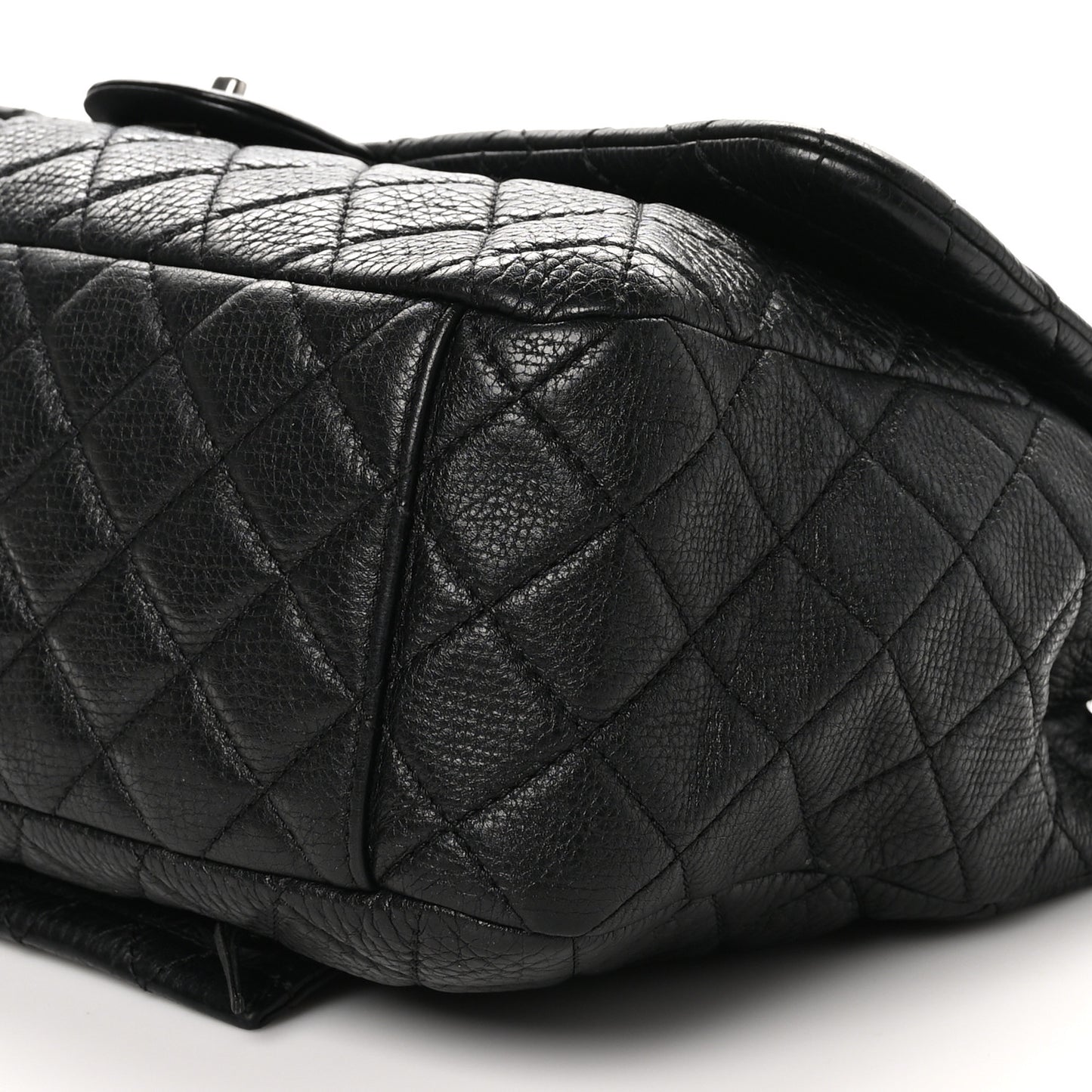 Calfskin Quilted Small XXL Travel Flap Bag Black