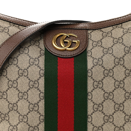Gucci GG Supreme Monogram Web Small Ophidia Half Moon Hobo Brown 8 of 11