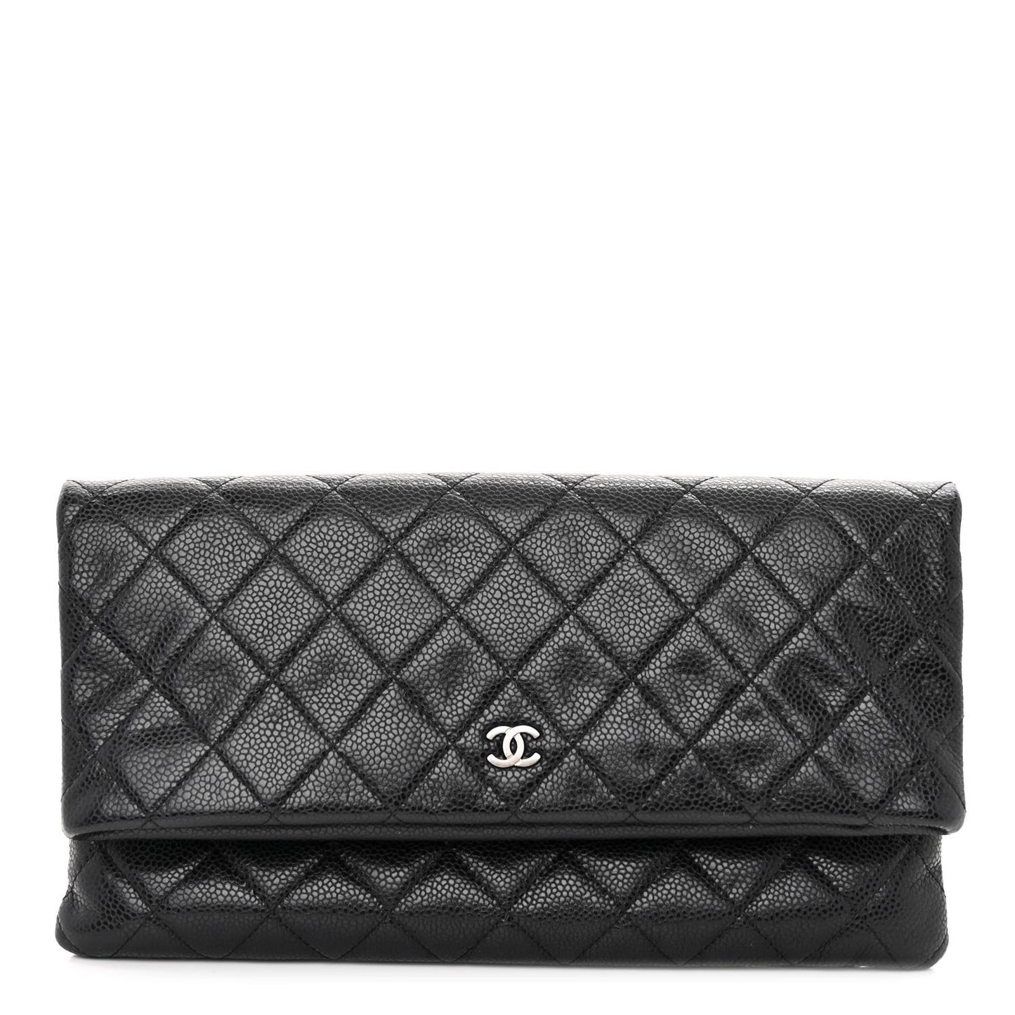 Caviar Quilted CC Beauty Clutch Black