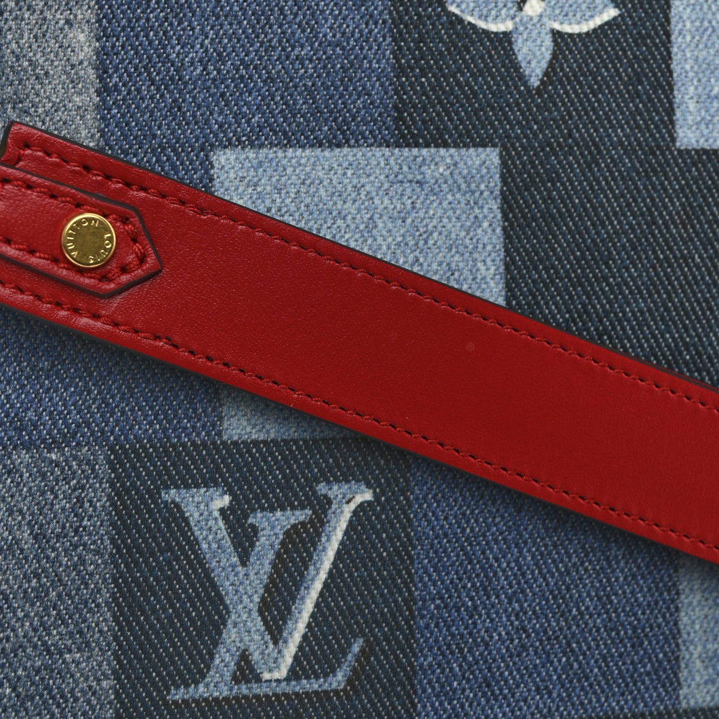 Denim Monogram Patchwork City Pouch Blue Rouge