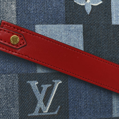Louis Vuitton Denim Monogram Patchwork City Pouch Blue Rouge 9 of 10