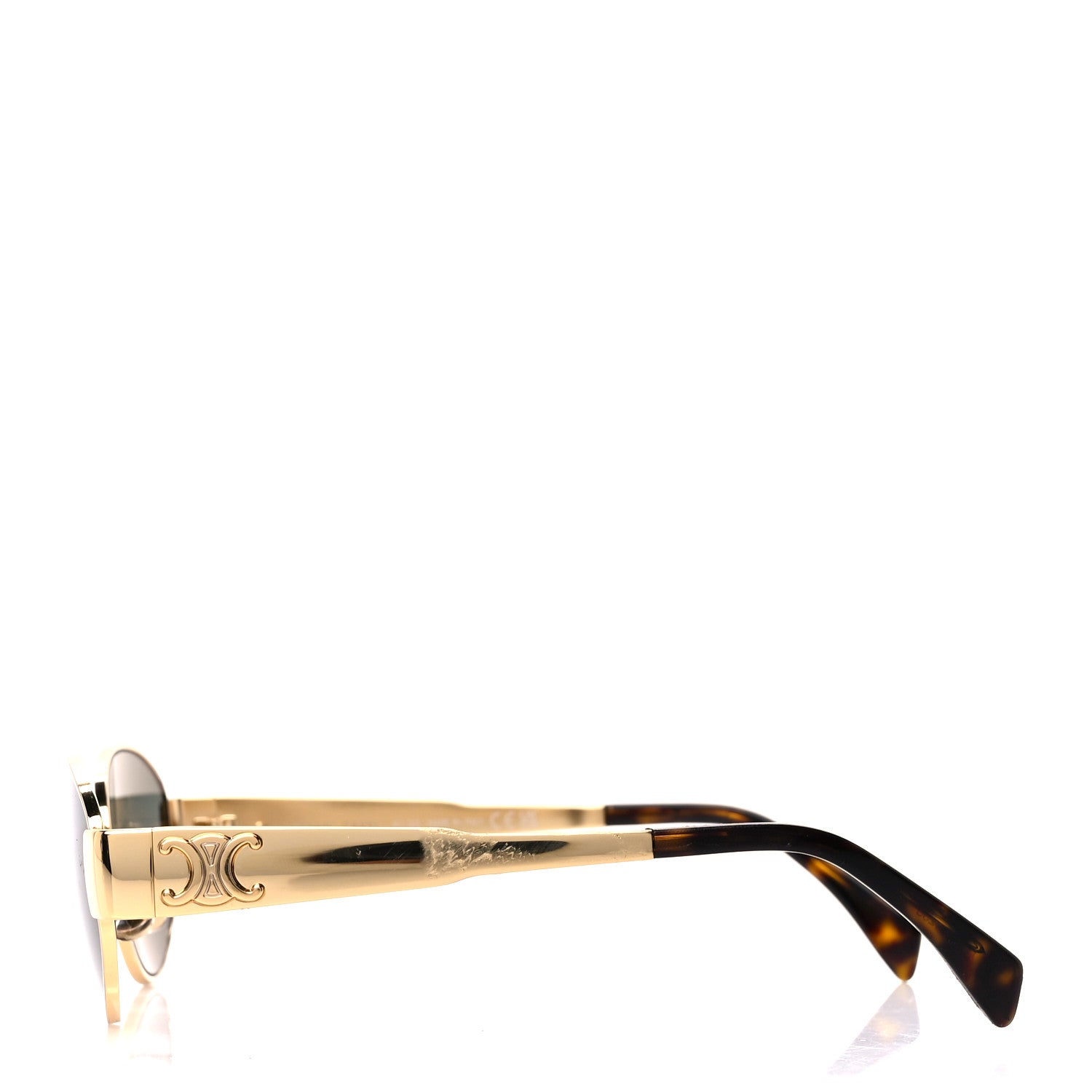 Celine Metal Triomphe 01 Sunglasses CL40235U Gold Green 3 of 8