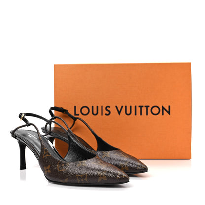 Louis Vuitton Monogram Cherie Slingback Pumps 37.5 9 of 9