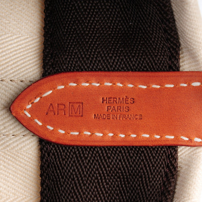 Hermes Chevron Herringbone Canvas Grooming Bag Chalk 6 of 6