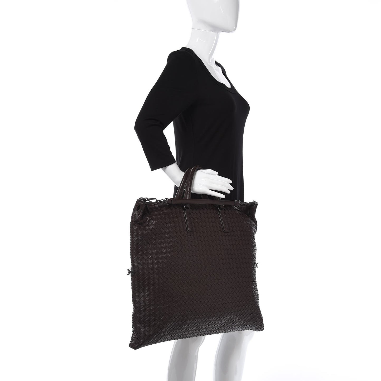 Nappa Intrecciato Maxi Convertible Tote Ebano