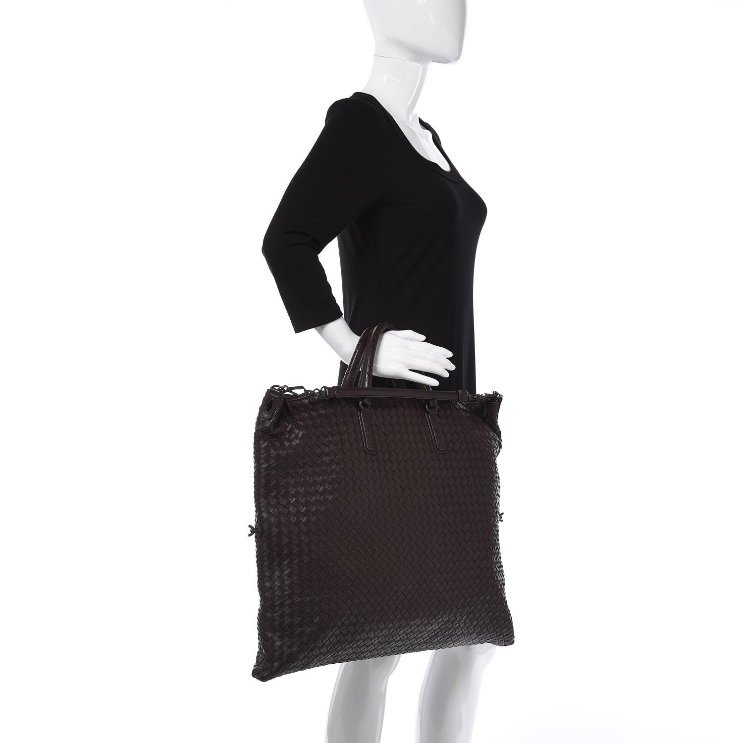 Bottega Veneta Nappa Intrecciato Maxi Convertible Tote Ebano 2 of 10