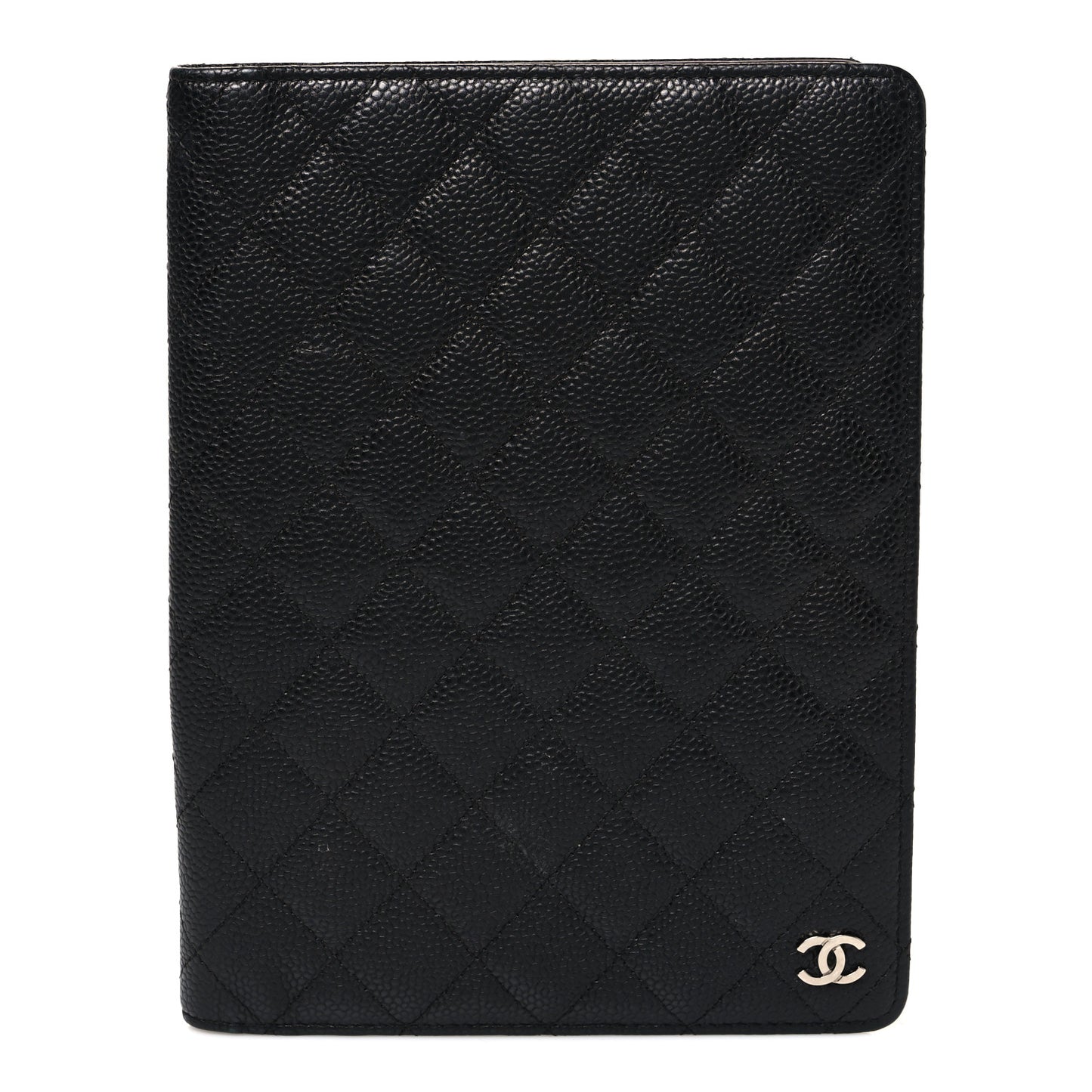 Caviar Quilted Large Agenda Cover Black