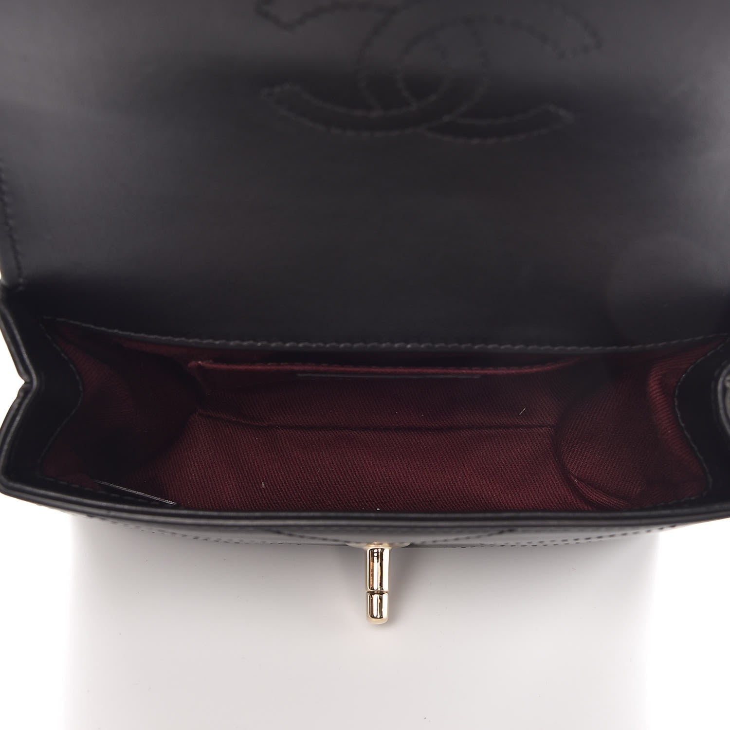 Chanel Calfskin Chevron Stitched Coco Waist Bag Black 5 of 7