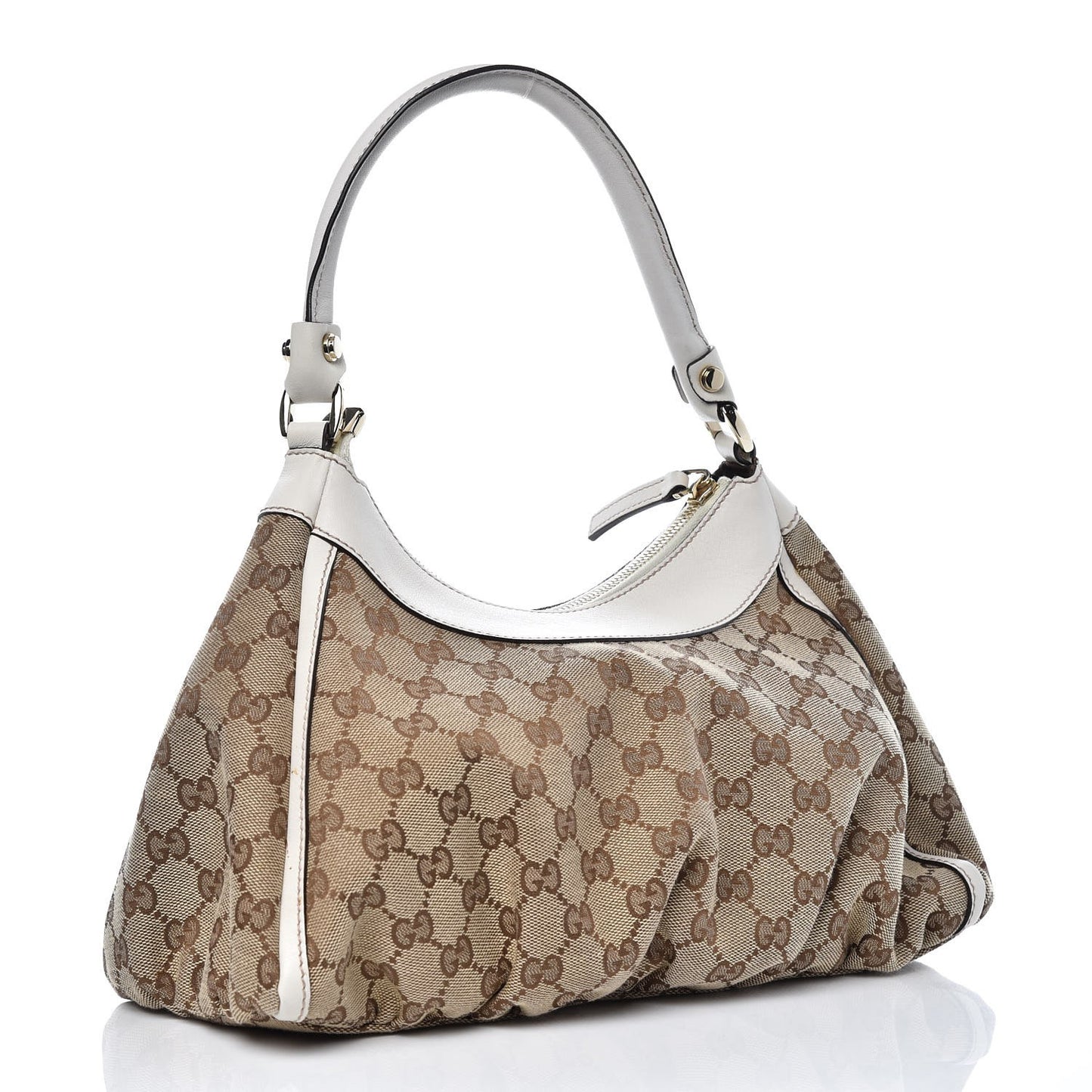 Monogram Medium D Gold Ring Hobo White
