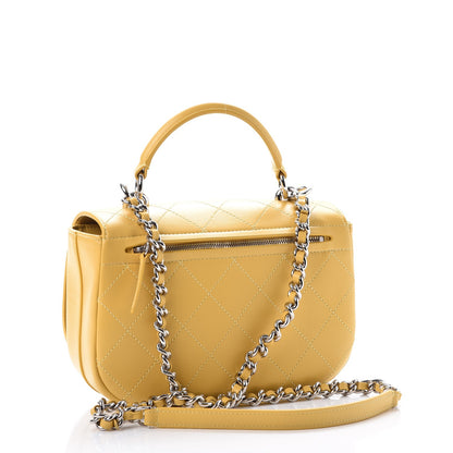 Chanel Calfskin Stitched Ring My Bag Flap Crossbody Bag Yellow 3 of 8