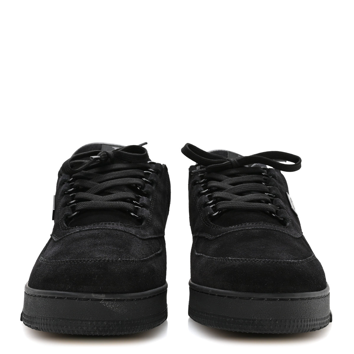 Calfskin Suede Mens LV Trainer Sneakers 10 Black