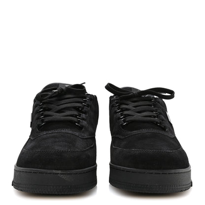 Louis Vuitton Calfskin Suede Mens LV Trainer Sneakers 10 Black 3 of 8