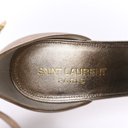 Saint Laurent Metallic Calfskin Amber 105 Ankle Strap Sandals 40 Blush 7 of 10