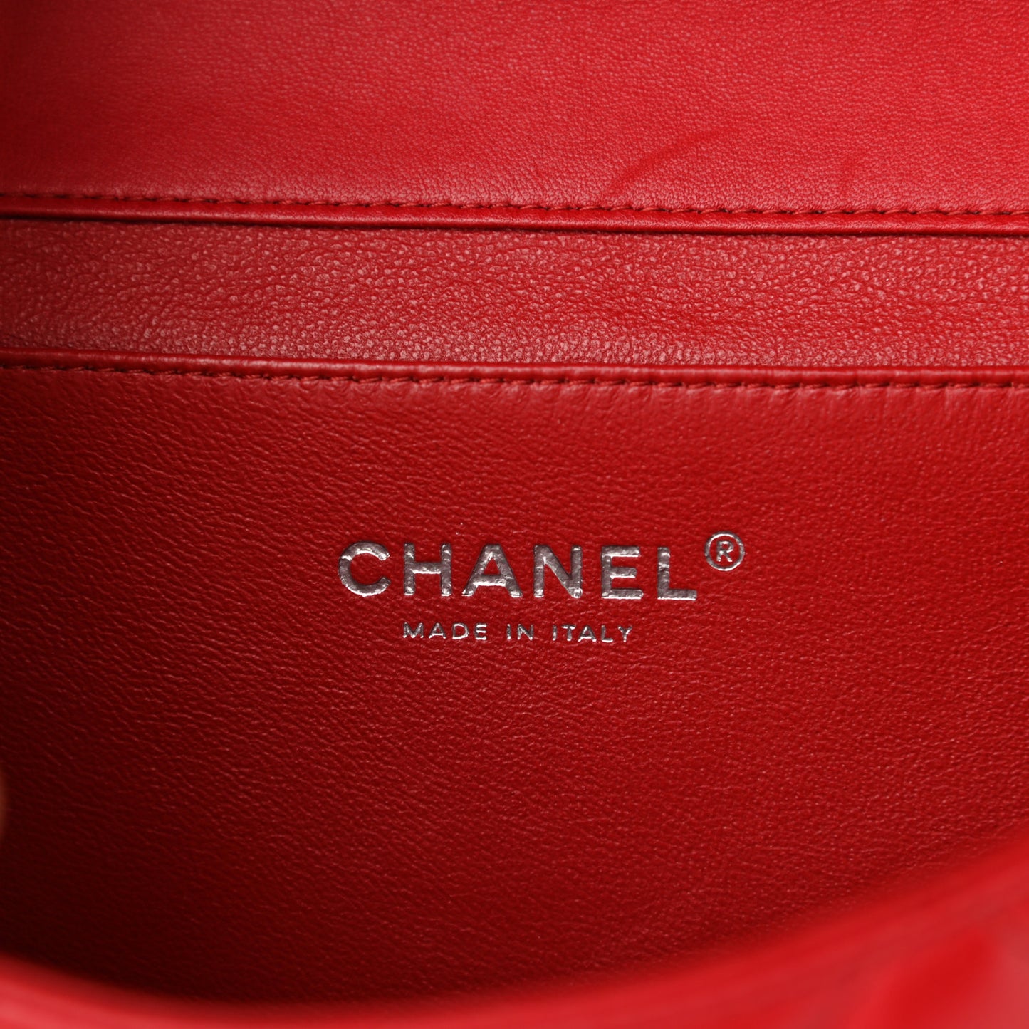 Lambskin Quilted Clutch With Chain Flap Red