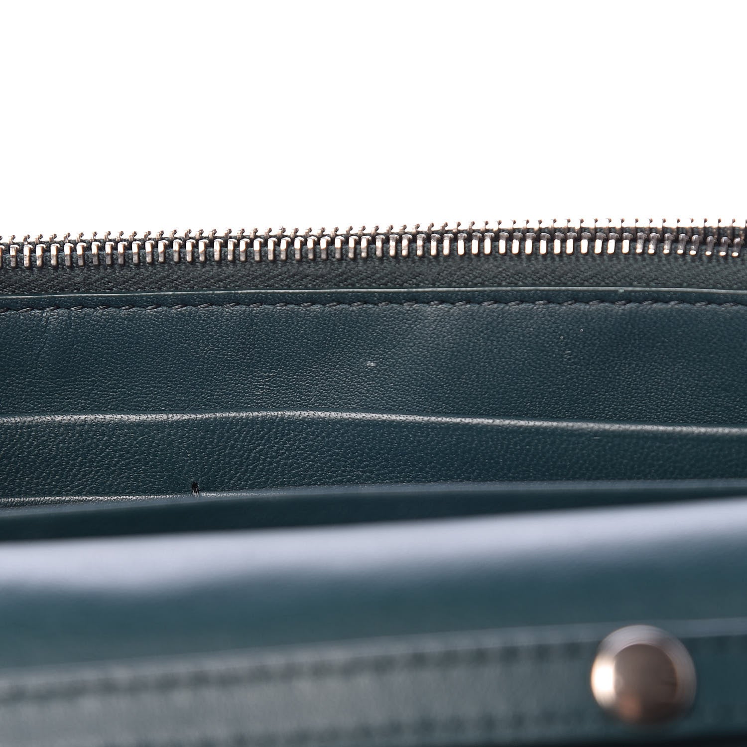 Celine Smooth Lambskin Frame Evening Chain Clutch Mineral Dark Green 10 of 15