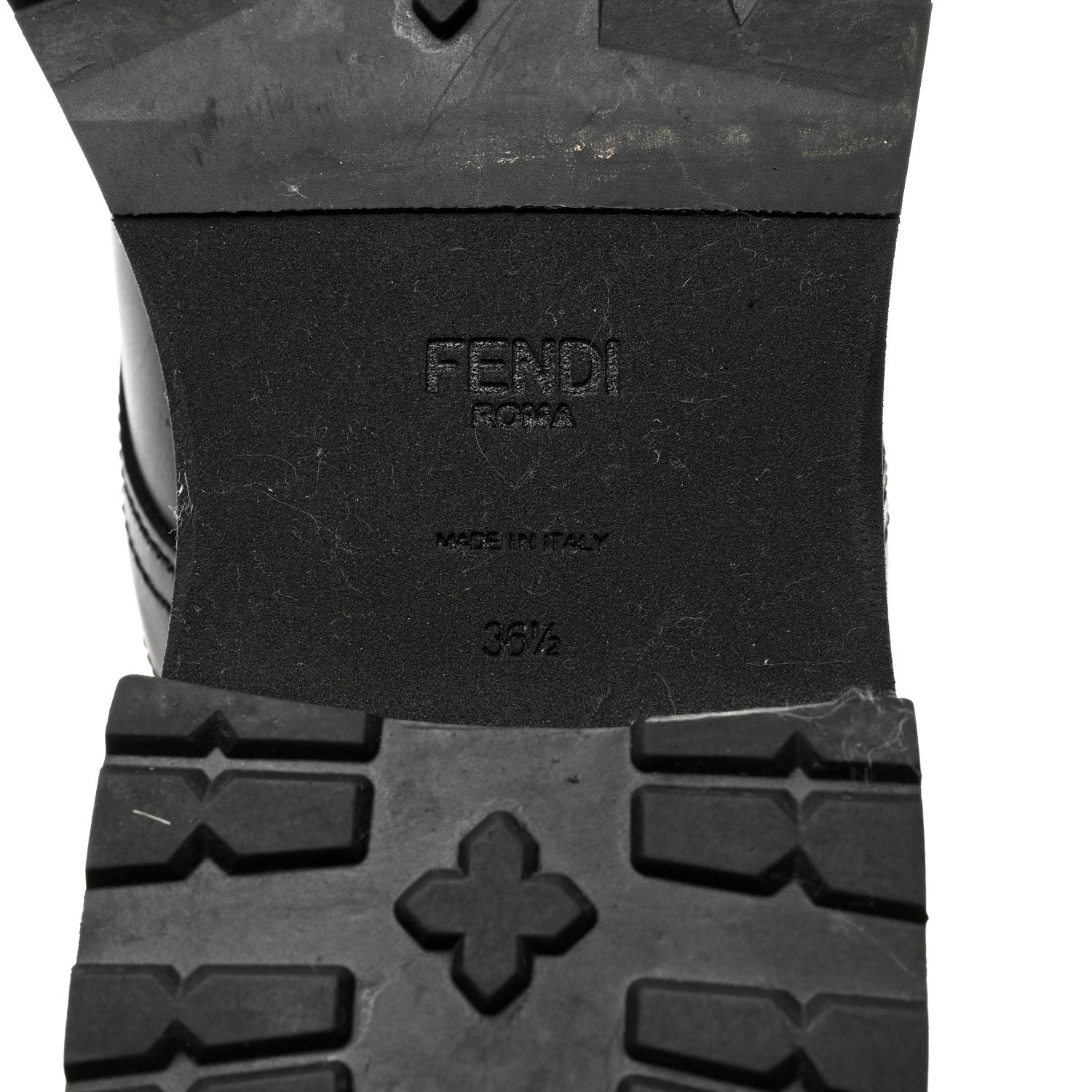 Fendi Calfskin Stretch Fabric Rockoko Biker Boots 36.5 Tobacco Black Marino 6 of 8