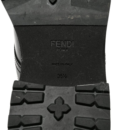Fendi Calfskin Stretch Fabric Rockoko Biker Boots 36.5 Tobacco Black Marino 6 of 8