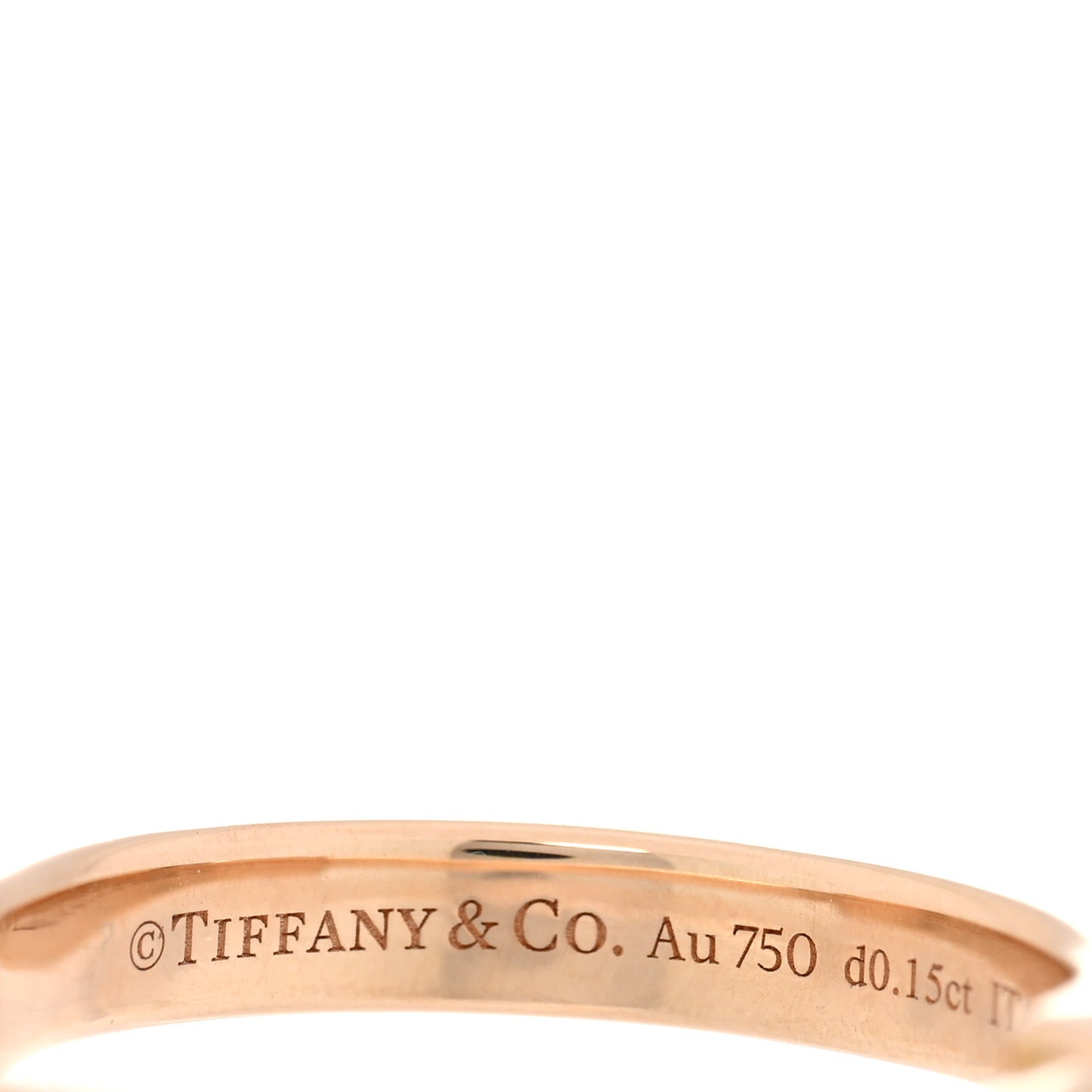 18K Rose Gold Diamond Lock Ring 50 5.5