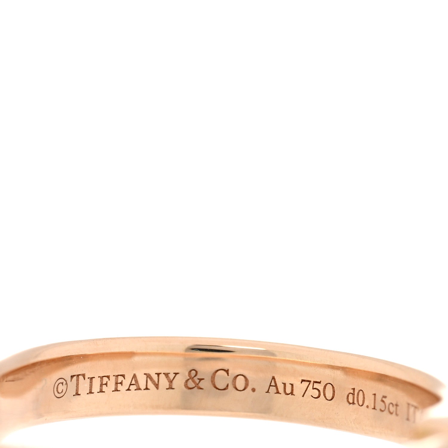 Tiffany 18K Rose Gold Diamond Lock Ring 50 5.5 5 of 6