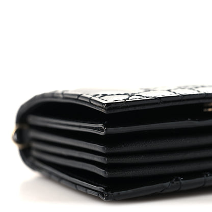 Christian Dior Patent Cannage Mini Pouch on Chain Black 9 of 11