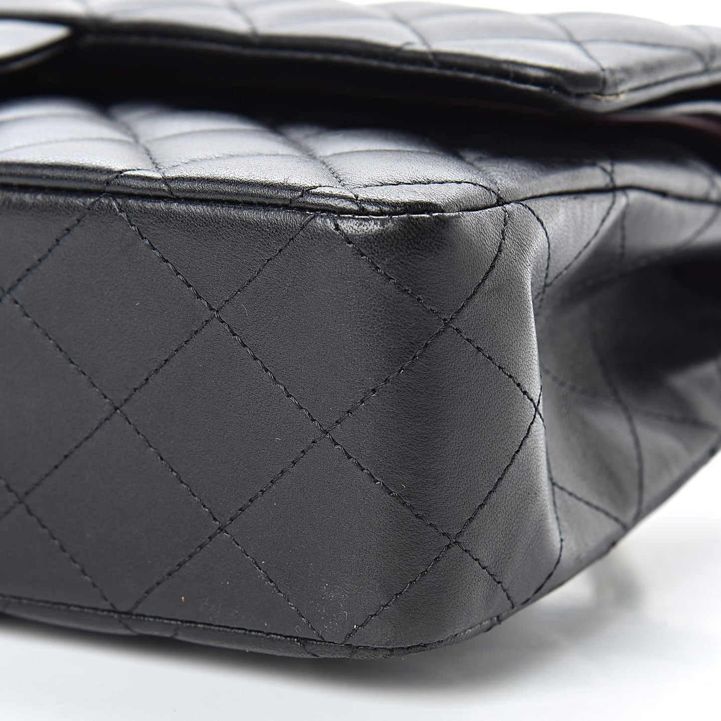 Lambskin Quilted Medium Double Flap Black