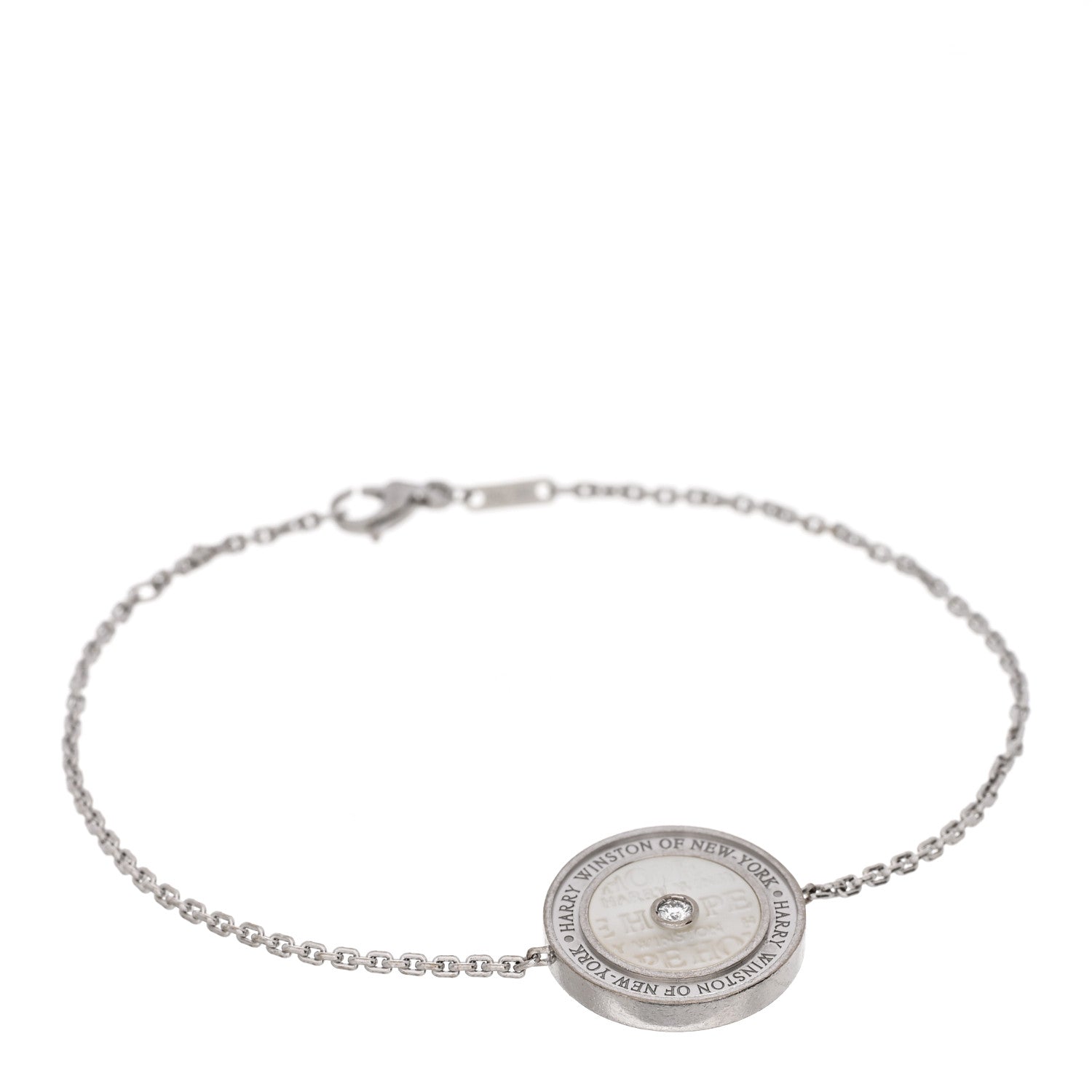 Harry Winston 18K White Gold Diamond Mother of Pearl Hope Charity Limited Edition Bracelet 1 of 4