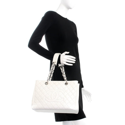 Chanel Caviar Quilted Grand Shopping Tote GST White 2 of 10