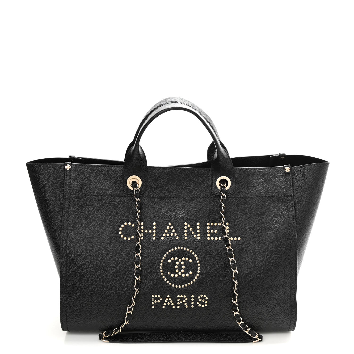 Chanel Caviar Large Studded Deauville Tote Black 1 of 10