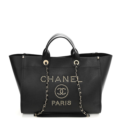 Chanel Caviar Large Studded Deauville Tote Black 1 of 10