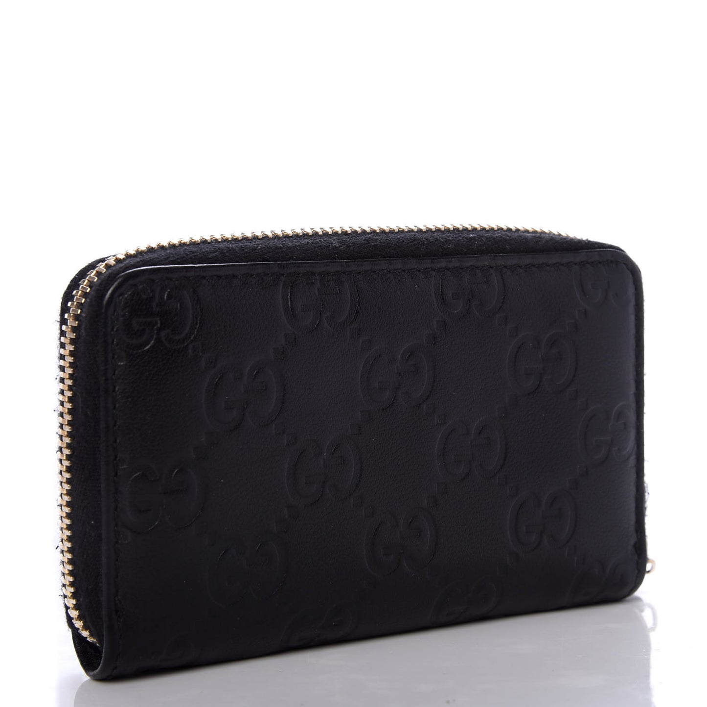 Guccissima Zip Around Card Case Black