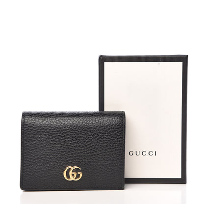 Gucci Pebbled Calfskin GG Marmont Card Case Black 8 of 8