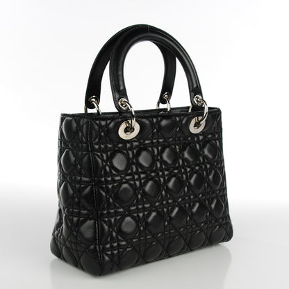 Christian Dior Lambskin Cannage Medium Lady Dior Black 3 of 7