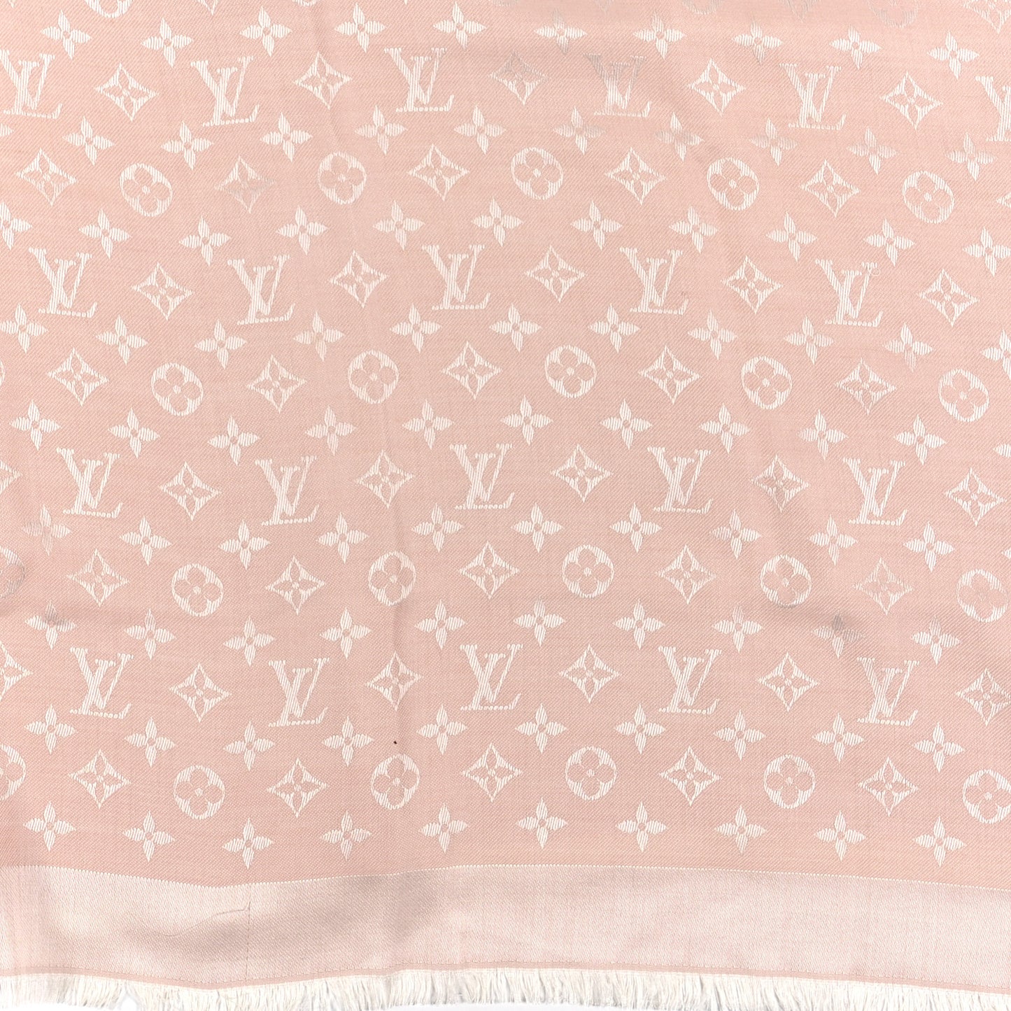 Wool Silk Monogram Shawl Pink
