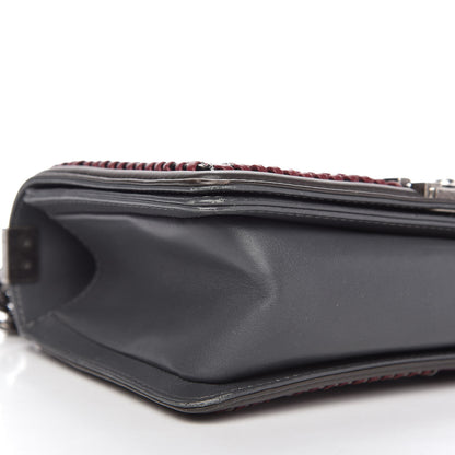 Chanel Calfskin Quilted Medium Boy Top Handle Flap Grey 6 of 10