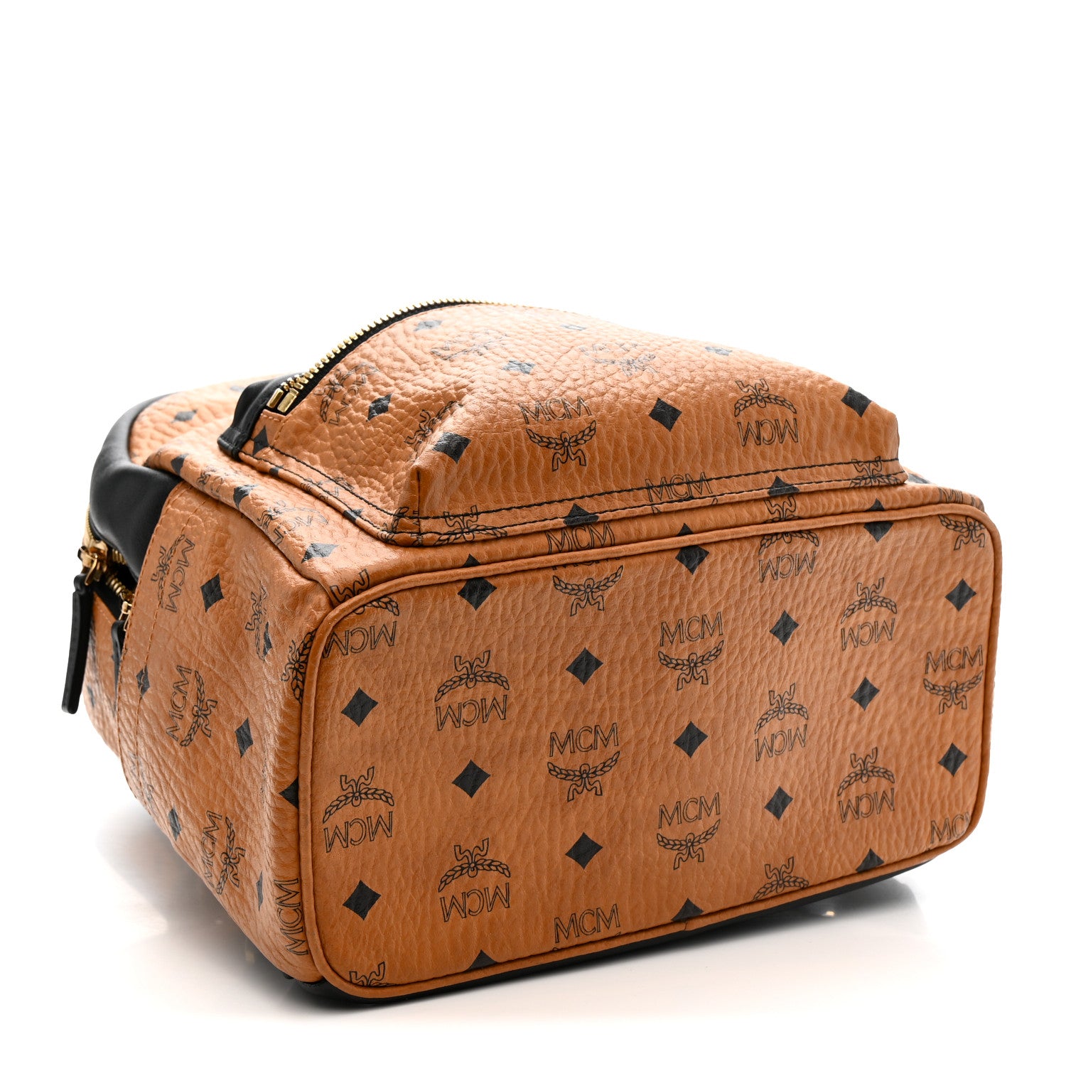 MCM Visetos Small Stark Backpack Cognac Black 4 of 9