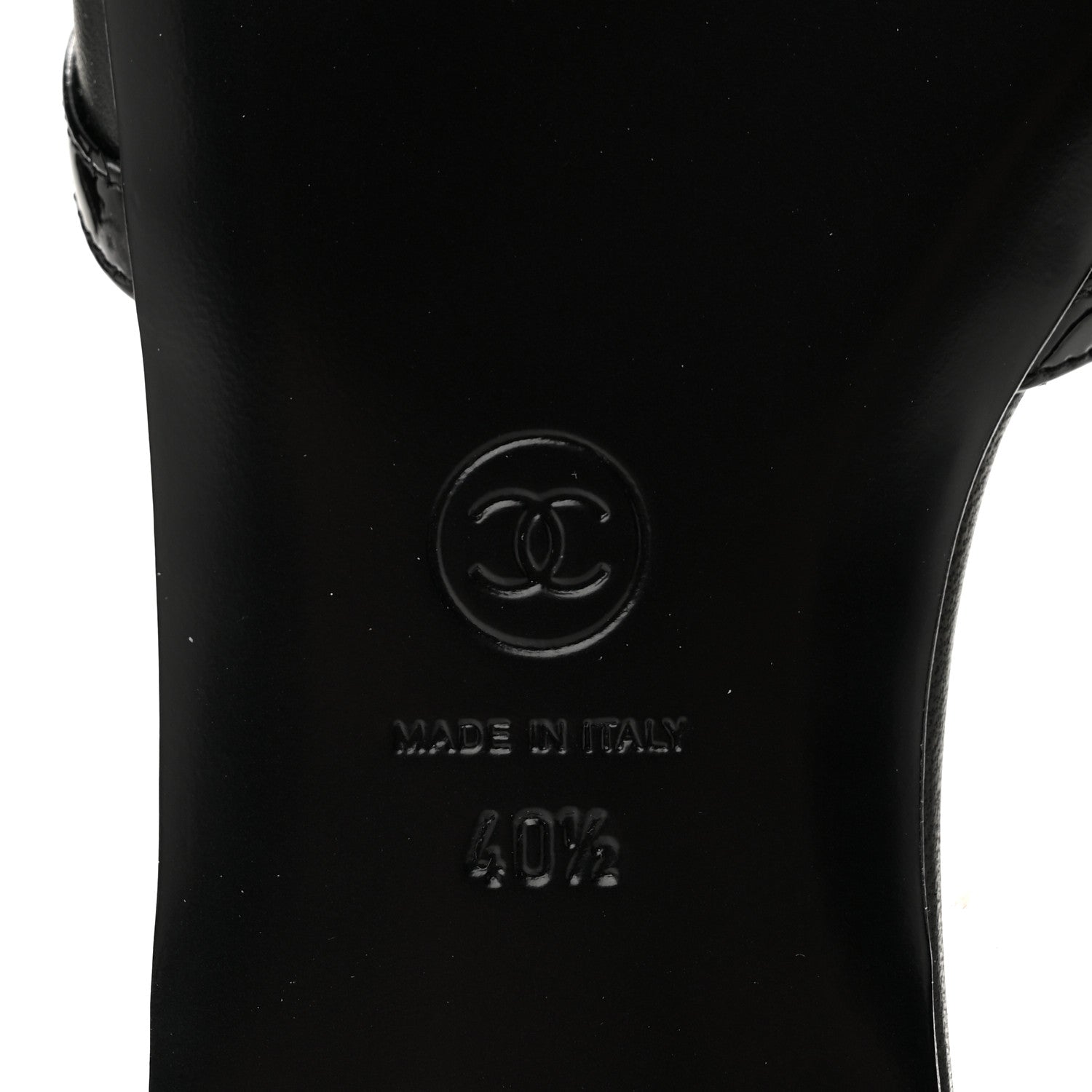 Chanel Lambskin Patent Calfskin CC Cutout Mules 40.5 Black 7 of 11