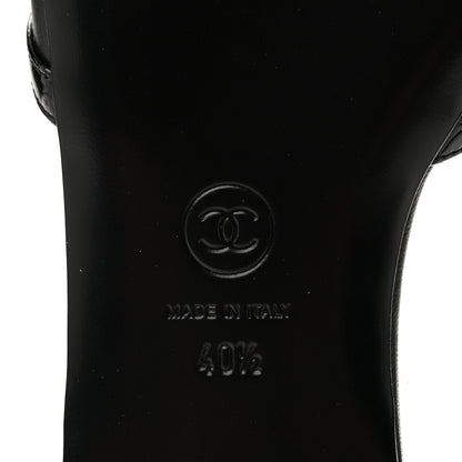 Chanel Lambskin Patent Calfskin CC Cutout Mules 40.5 Black 7 of 11