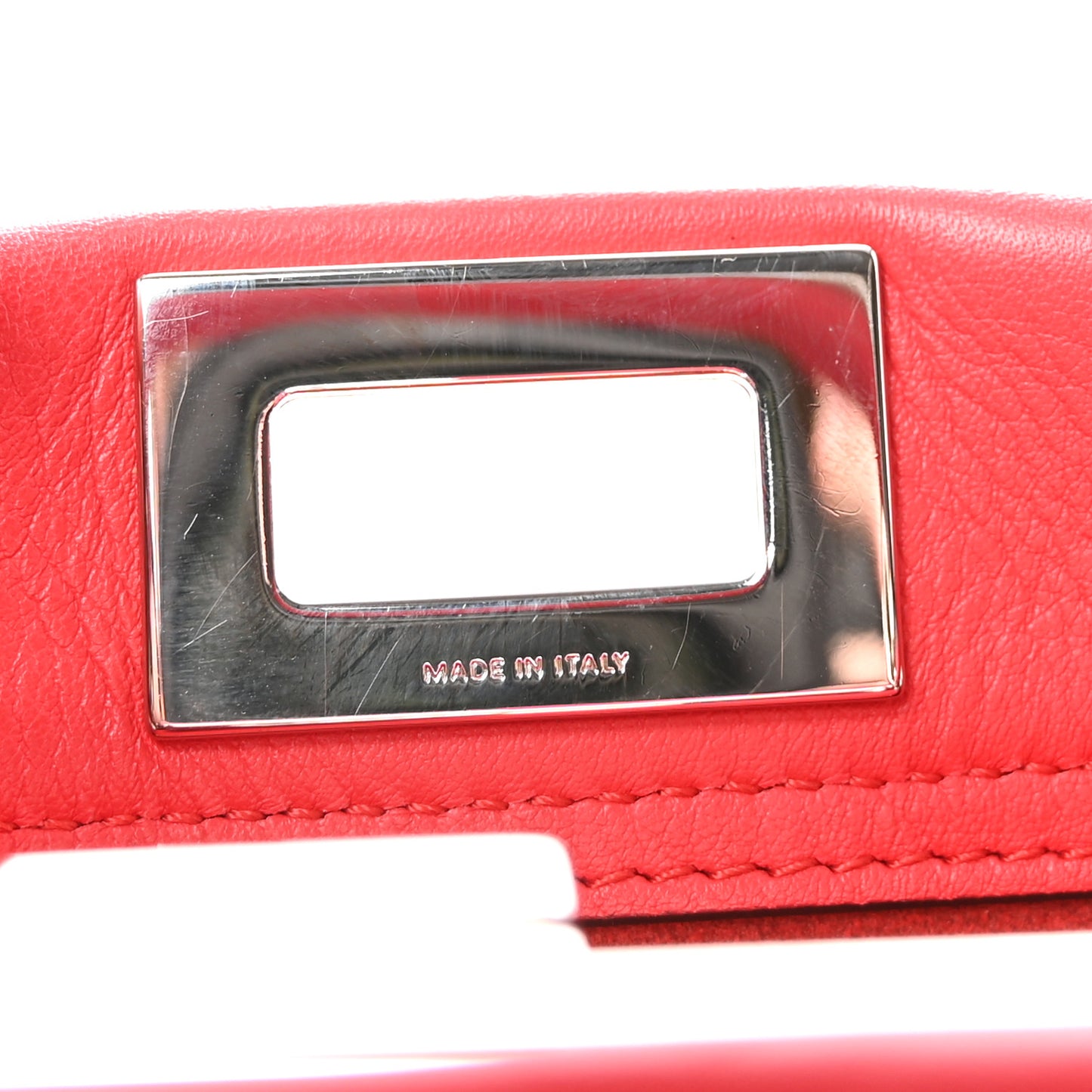 Vitello Seta Century Nappa Whipstitch Mini Peekaboo Iconic Satchel Fiamma