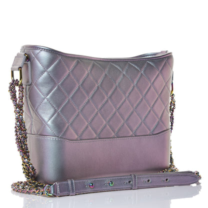 Chanel Iridescent Lambskin Calfskin Quilted Medium Gabrielle Hobo Light Purple 4 of 9