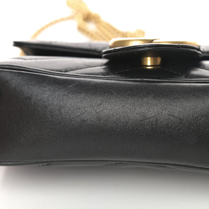 Gucci Calfskin Matelasse Super Mini GG Marmont Shoulder Bag Black 12 of 13