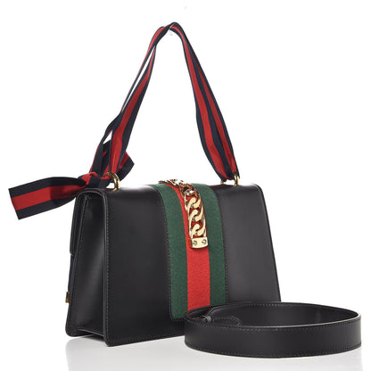 Gucci Calfskin Small Sylvie Shoulder Bag Black 4 of 8