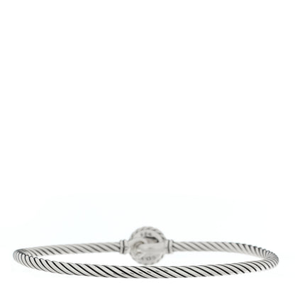 David Yurman Sterling Silver Cultured Pearl 3mm Chatelaine Bracelet 2 of 4