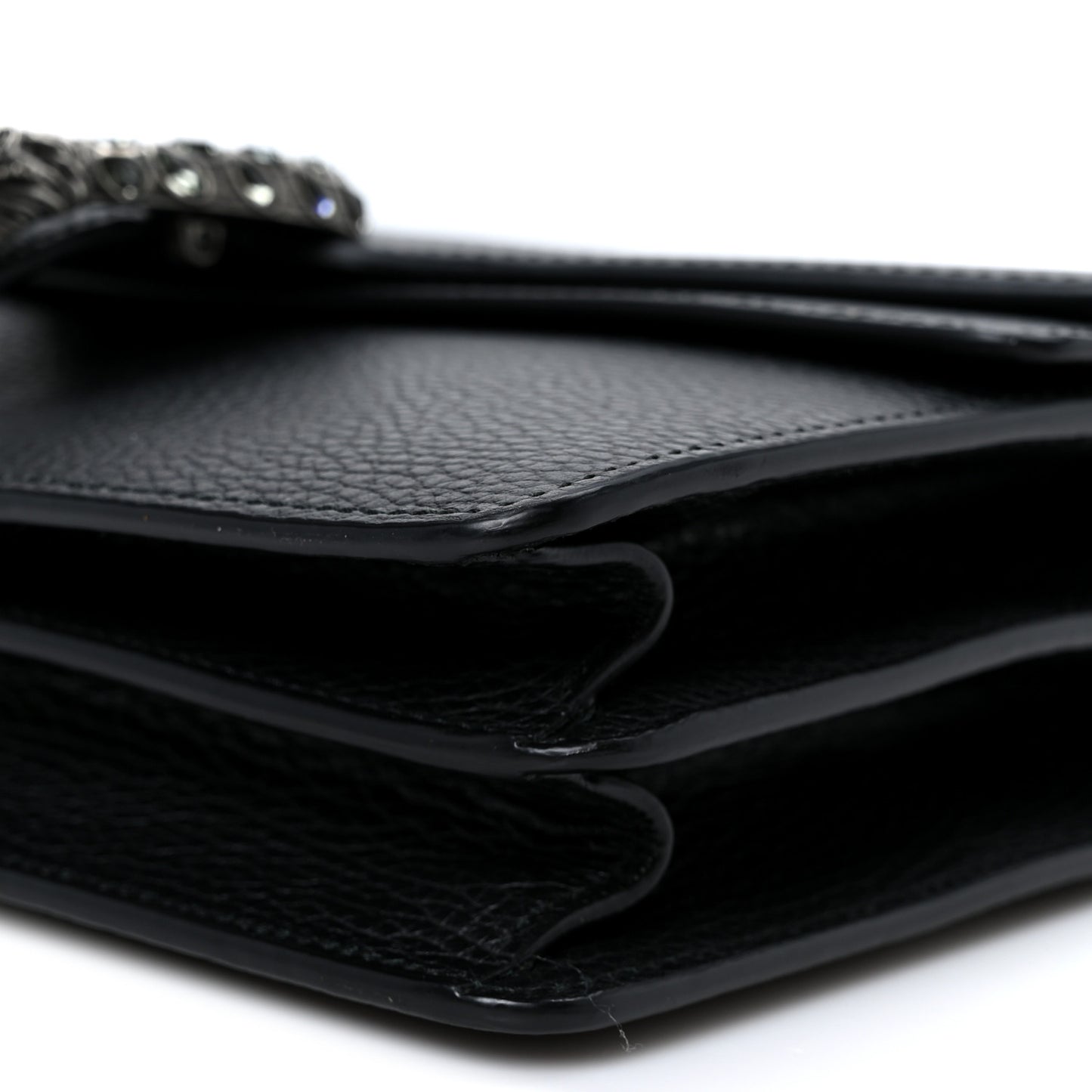 Pebbled Calfskin Small Dionysus Shoulder Bag Black