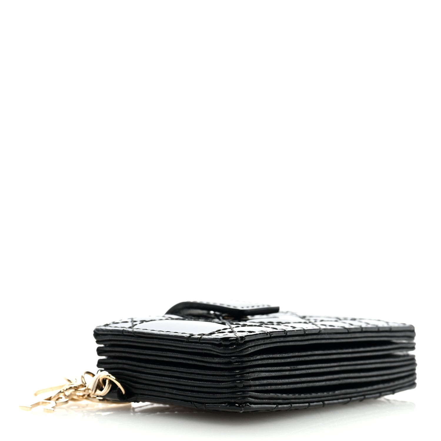Christian Dior Patent Cannage Lady Dior 5-Gusset Card Holder Black 4 of 6