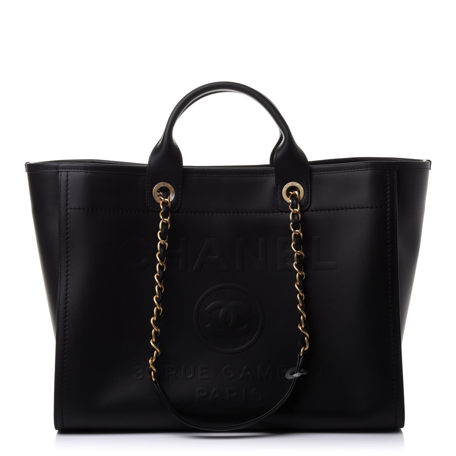 Chanel Calfskin Medium Deauville Tote Black 1 of 11