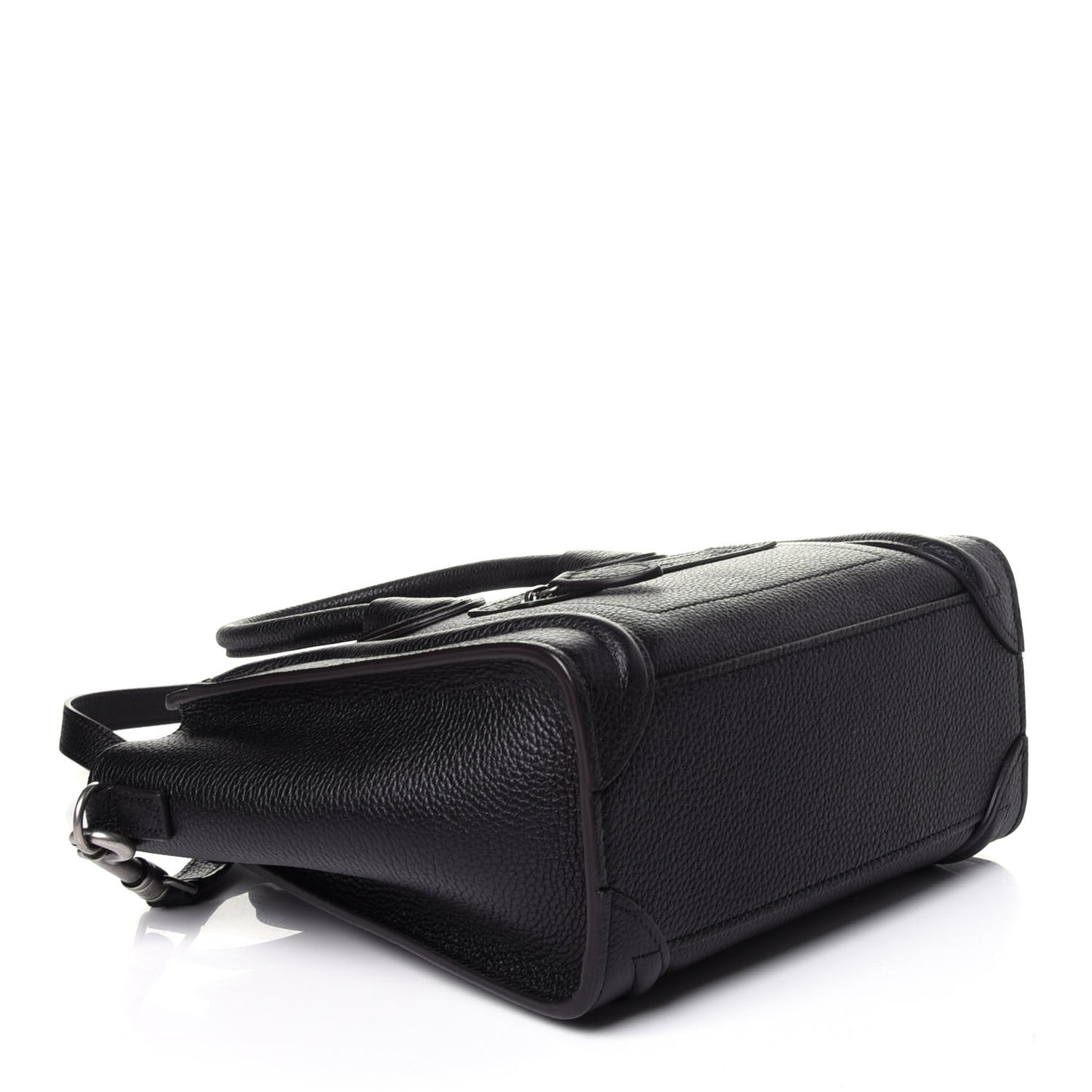 Drummed Calfskin Nano Luggage Black