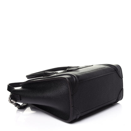 Celine Drummed Calfskin Nano Luggage Black 5 of 12