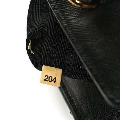 Prada Saffiano Soft Calfskin Double Handle Satchel Black 7 of 17