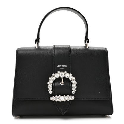 Jimmy Choo Calfskin Crystal Small Cheri Top Handle Bag Black 1 of 13
